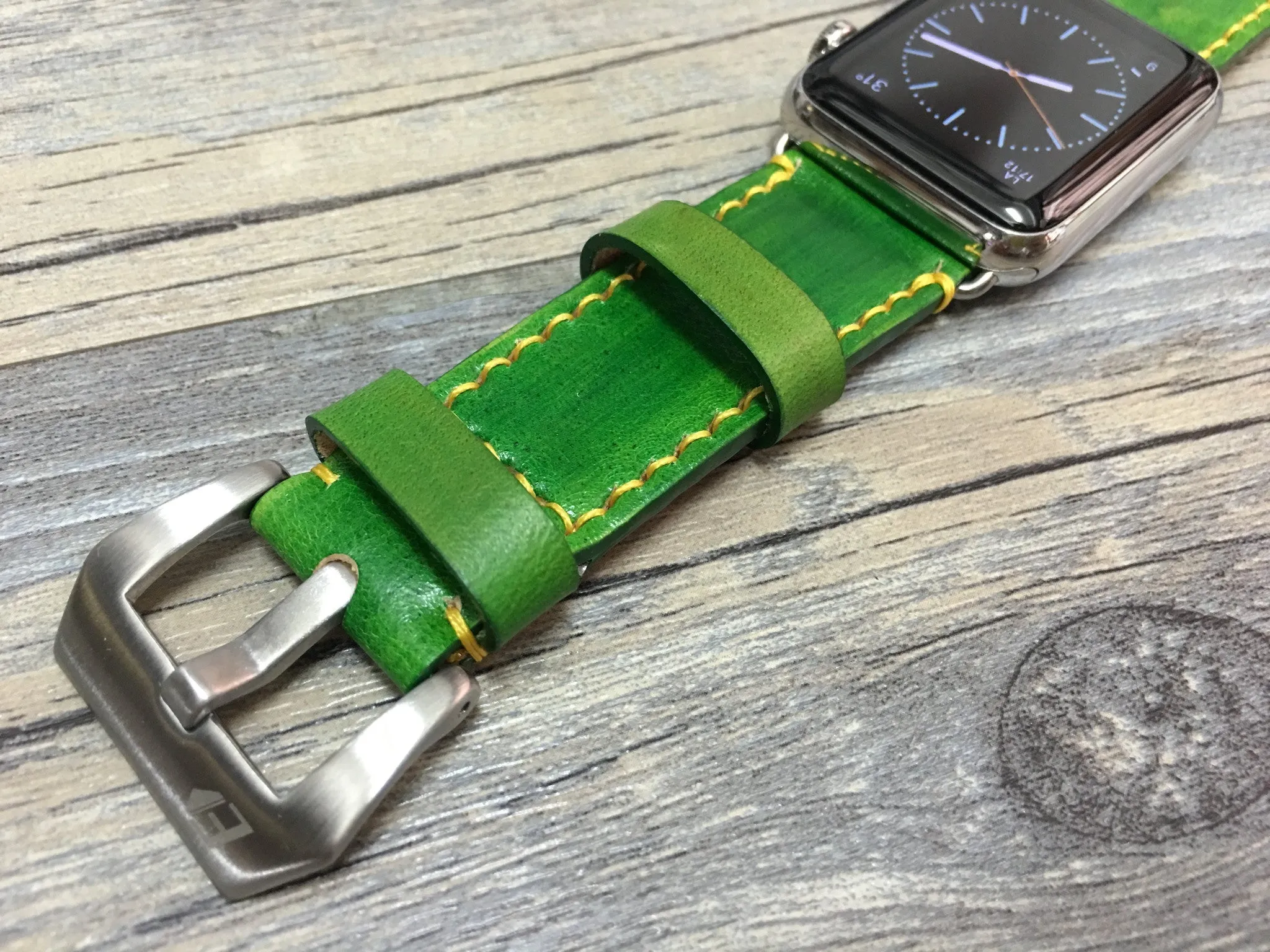 Apple Watch Ultra 49mm, Smart Watch Bands, Ultra Watch Band, Green Watch Strap, Apple Watch Leather Strap, Garmin Watch Band, Valentines Gift Ideas