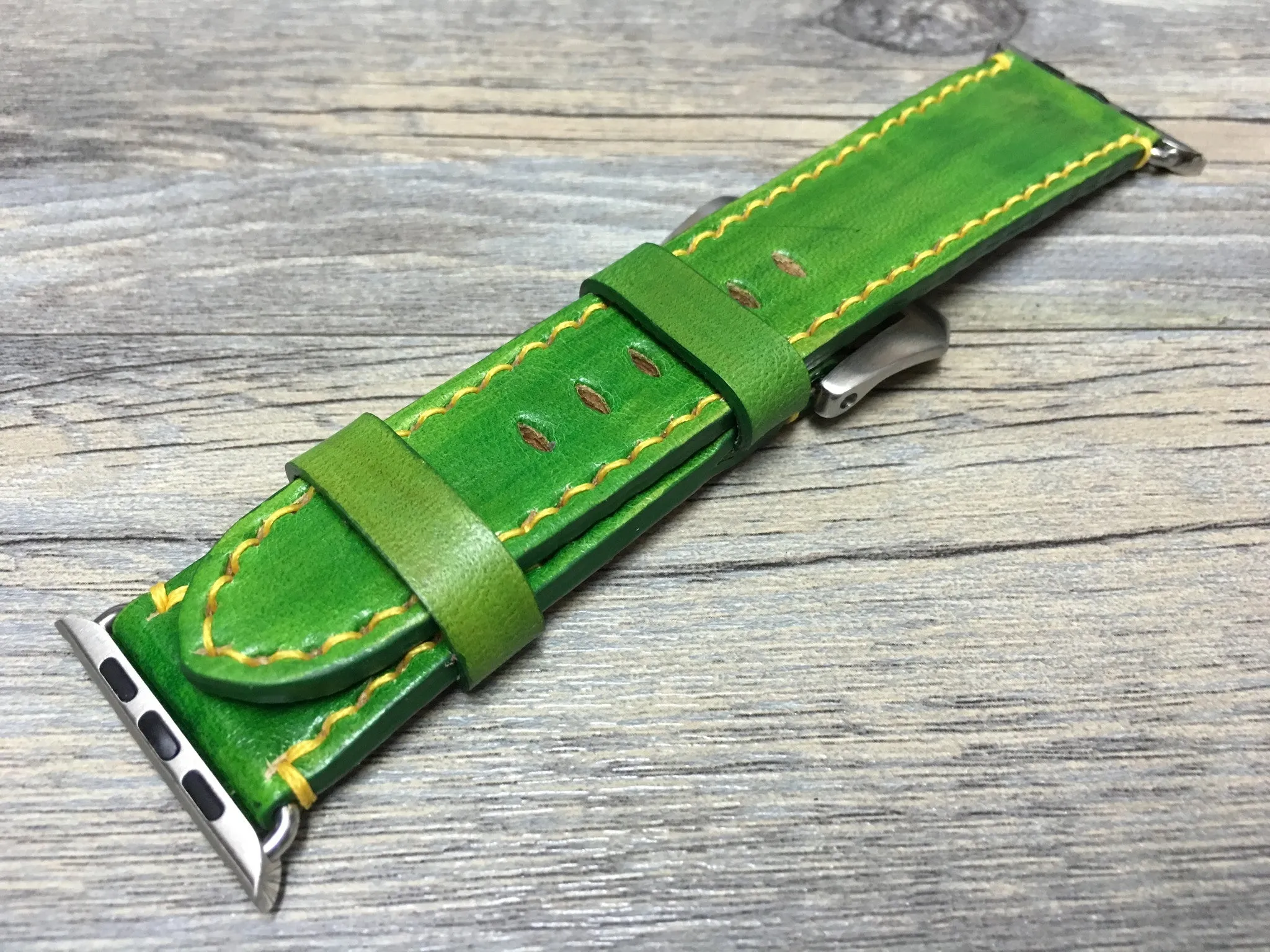 Apple Watch Ultra 49mm, Smart Watch Bands, Ultra Watch Band, Green Watch Strap, Apple Watch Leather Strap, Garmin Watch Band, Valentines Gift Ideas