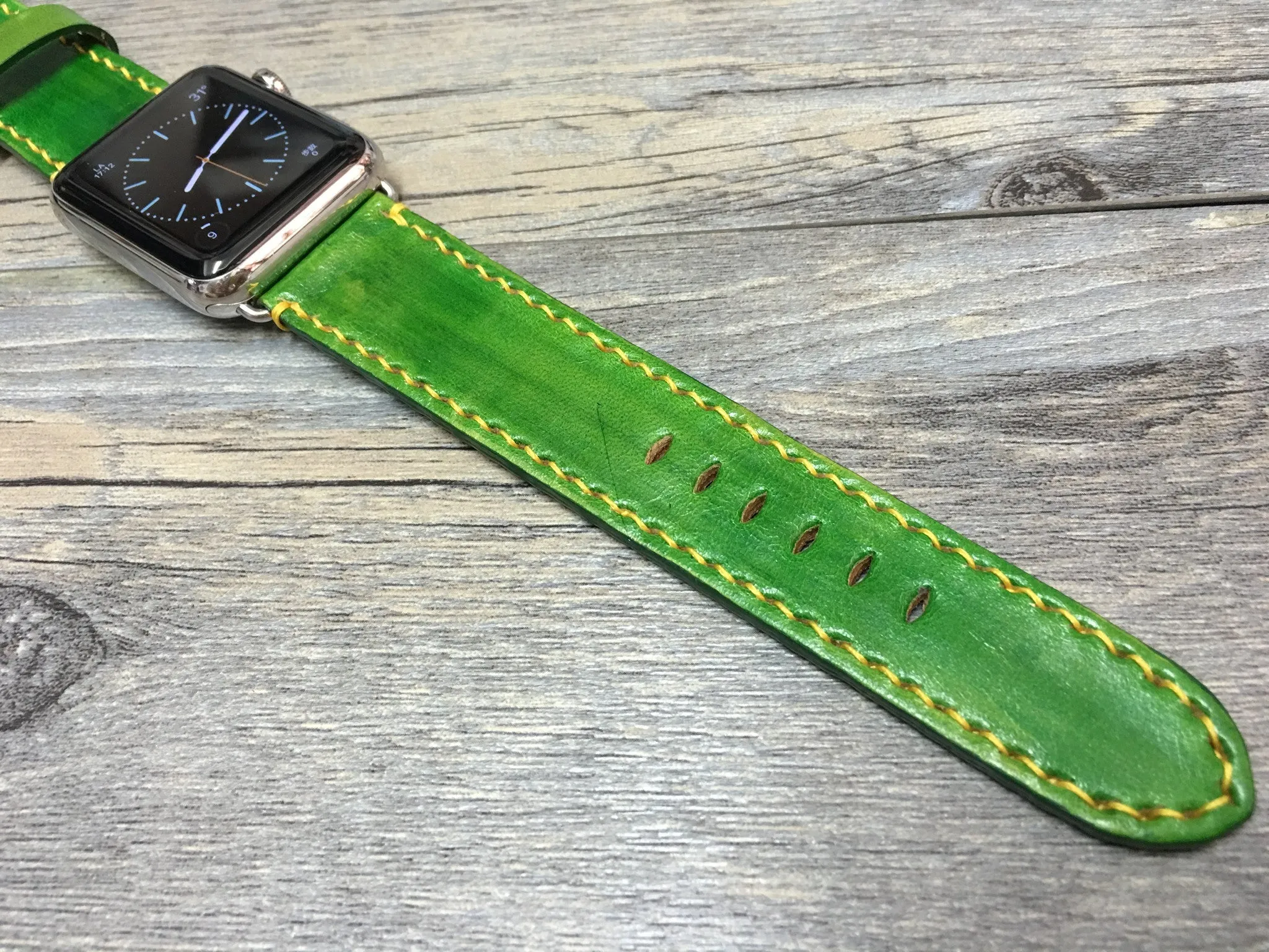 Apple Watch Ultra 49mm, Smart Watch Bands, Ultra Watch Band, Green Watch Strap, Apple Watch Leather Strap, Garmin Watch Band, Valentines Gift Ideas