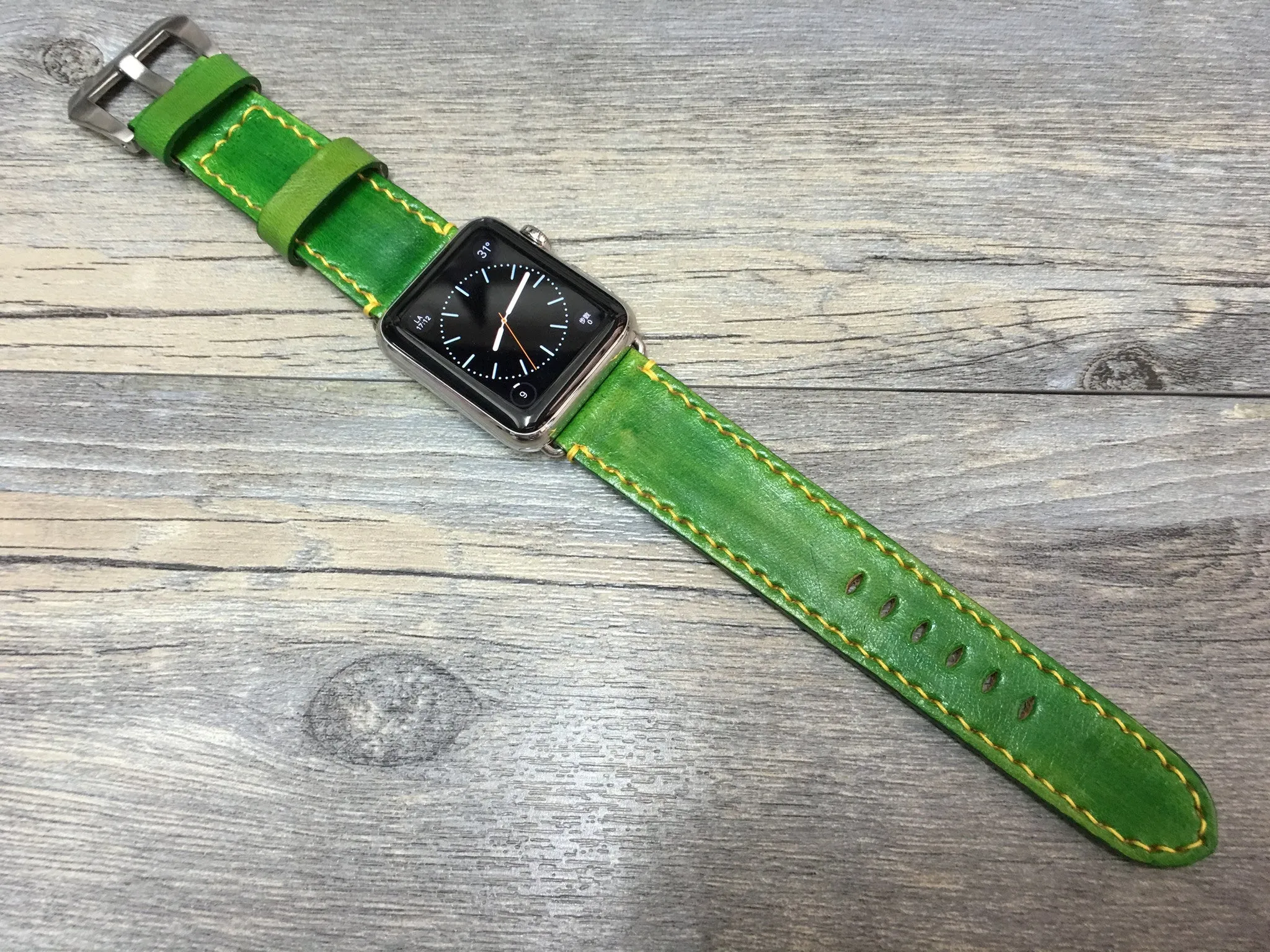 Apple Watch Ultra 49mm, Smart Watch Bands, Ultra Watch Band, Green Watch Strap, Apple Watch Leather Strap, Garmin Watch Band, Valentines Gift Ideas