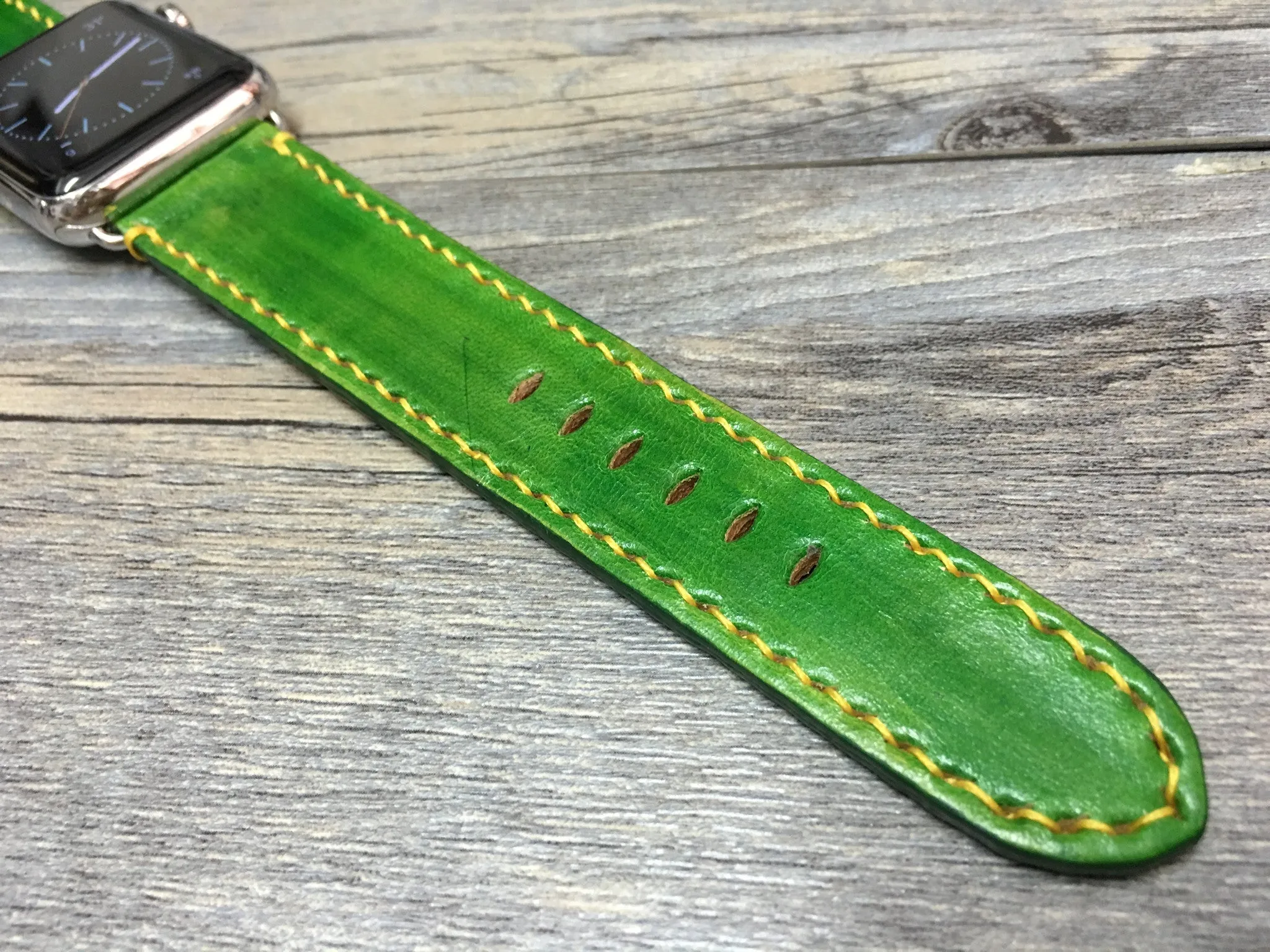 Apple Watch Ultra 49mm, Smart Watch Bands, Ultra Watch Band, Green Watch Strap, Apple Watch Leather Strap, Garmin Watch Band, Valentines Gift Ideas