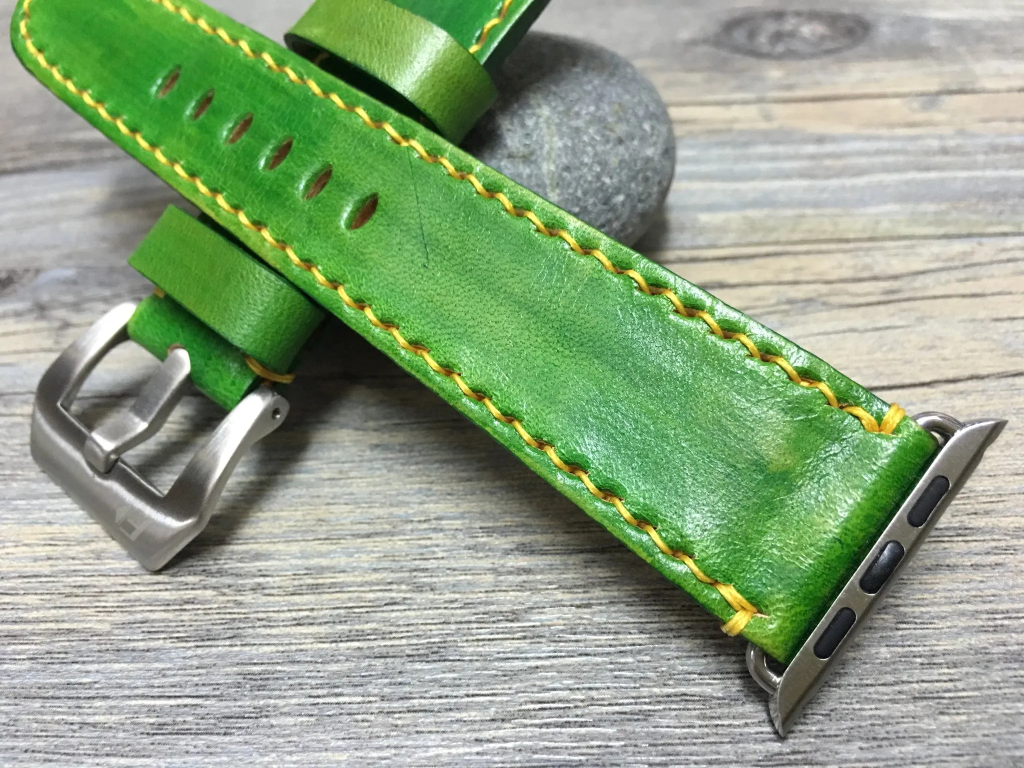 Apple Watch Ultra 49mm, Smart Watch Bands, Ultra Watch Band, Green Watch Strap, Apple Watch Leather Strap, Garmin Watch Band, Valentines Gift Ideas