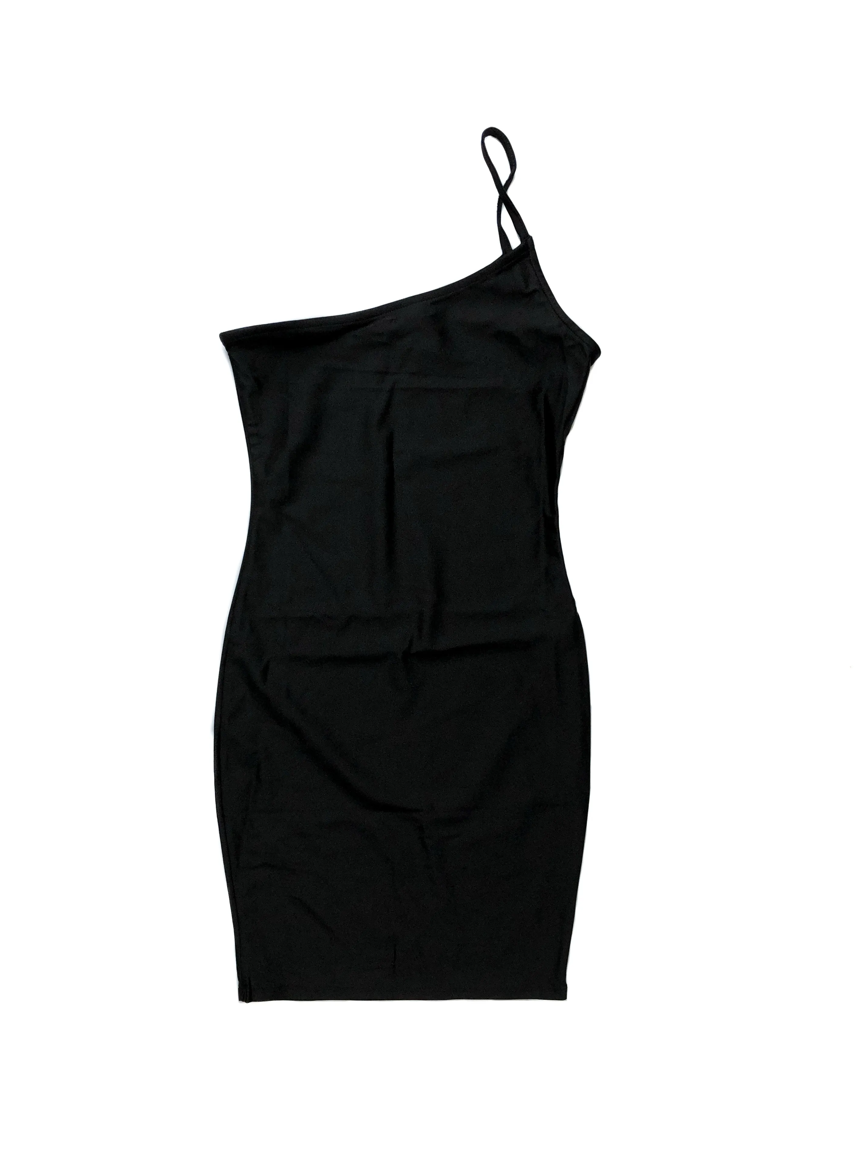 Aria Asymmetrical Mini Dress - Black