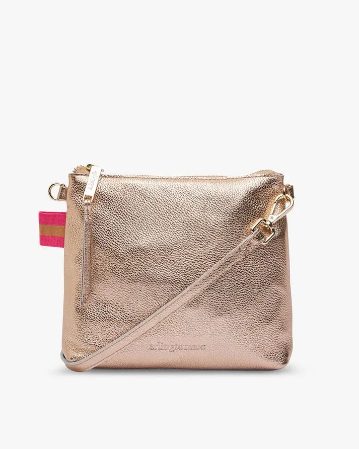 ARLINGTON MILNE Alexis Crossbody - Rose Gold Pebble