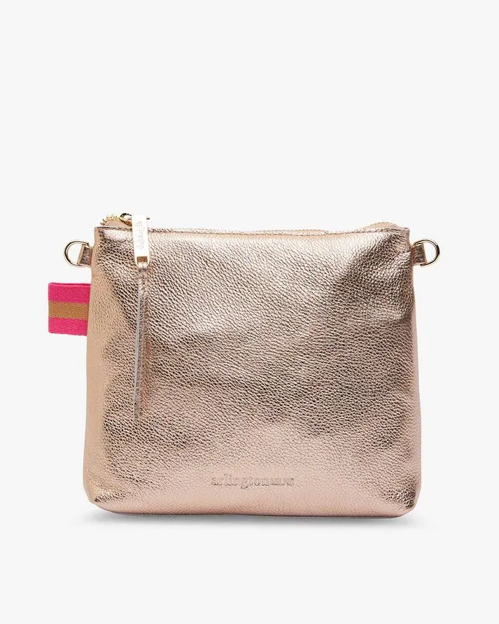 ARLINGTON MILNE Alexis Crossbody - Rose Gold Pebble