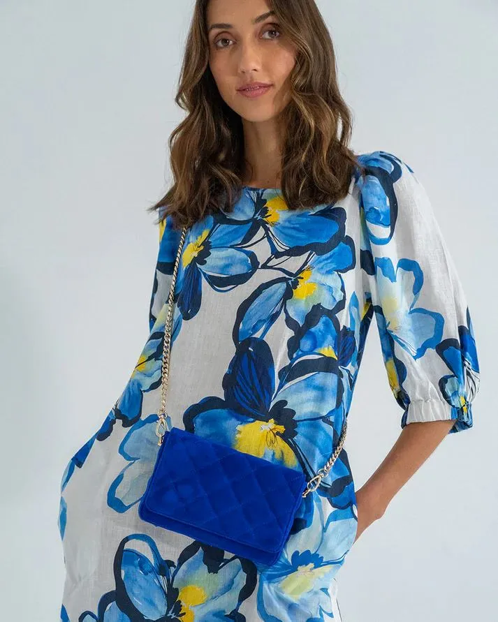 ARLINGTON MILNE Sarah Crossbody - Cobalt Suede