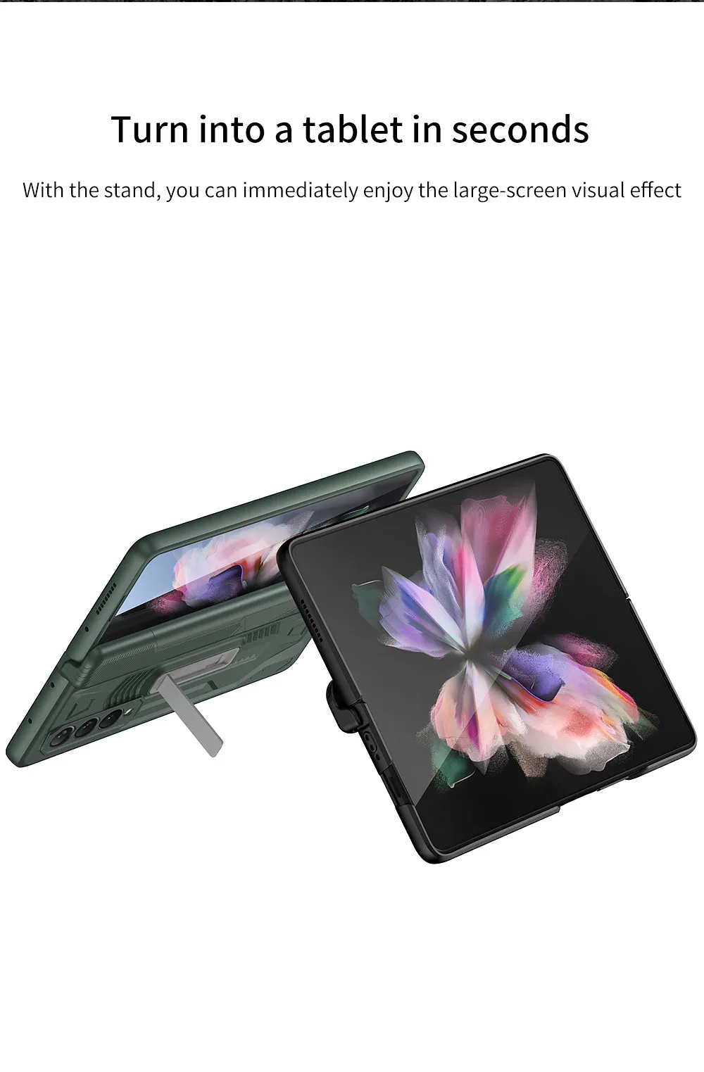 Armor Magnetic Screen Glass Case For Samsung Galaxy Z Fold 3 5G Bracket Stand Hard Fold Case Cover For Samsung Z Fold3 Funda