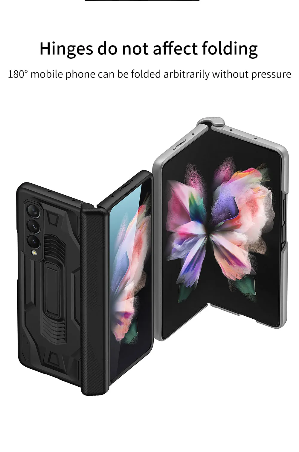 Armor Magnetic Screen Glass Case For Samsung Galaxy Z Fold 3 5G Bracket Stand Hard Fold Case Cover For Samsung Z Fold3 Funda