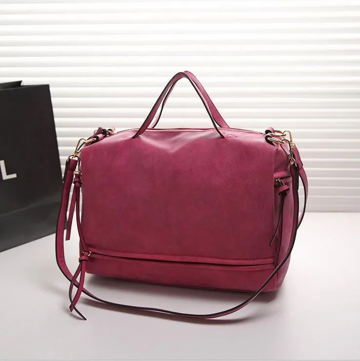 Arrive Women's Shoulder Bag Nubuck Leather Vintage Messenger Bag Motorcycle Shoulder Bags Women's Bag