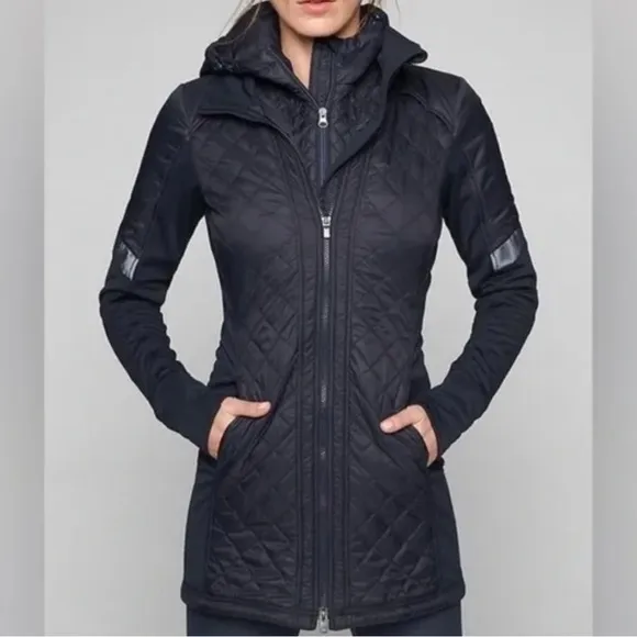 ATHLETA Women's Rock Springs CYA Jacket Quilted Puffer Black Size XS
