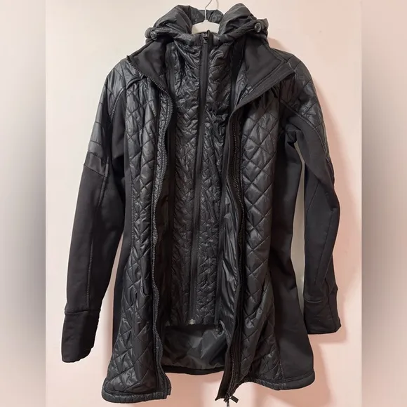 ATHLETA Women's Rock Springs CYA Jacket Quilted Puffer Black Size XS