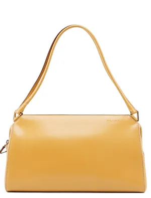 B11028 Yellow Leather Chic Shoulder Bag