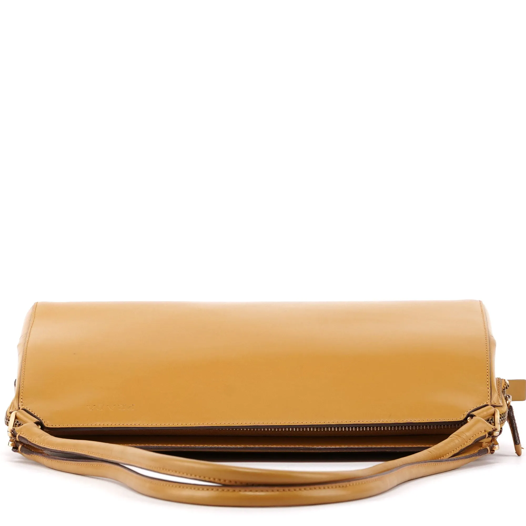 B11028 Yellow Leather Chic Shoulder Bag