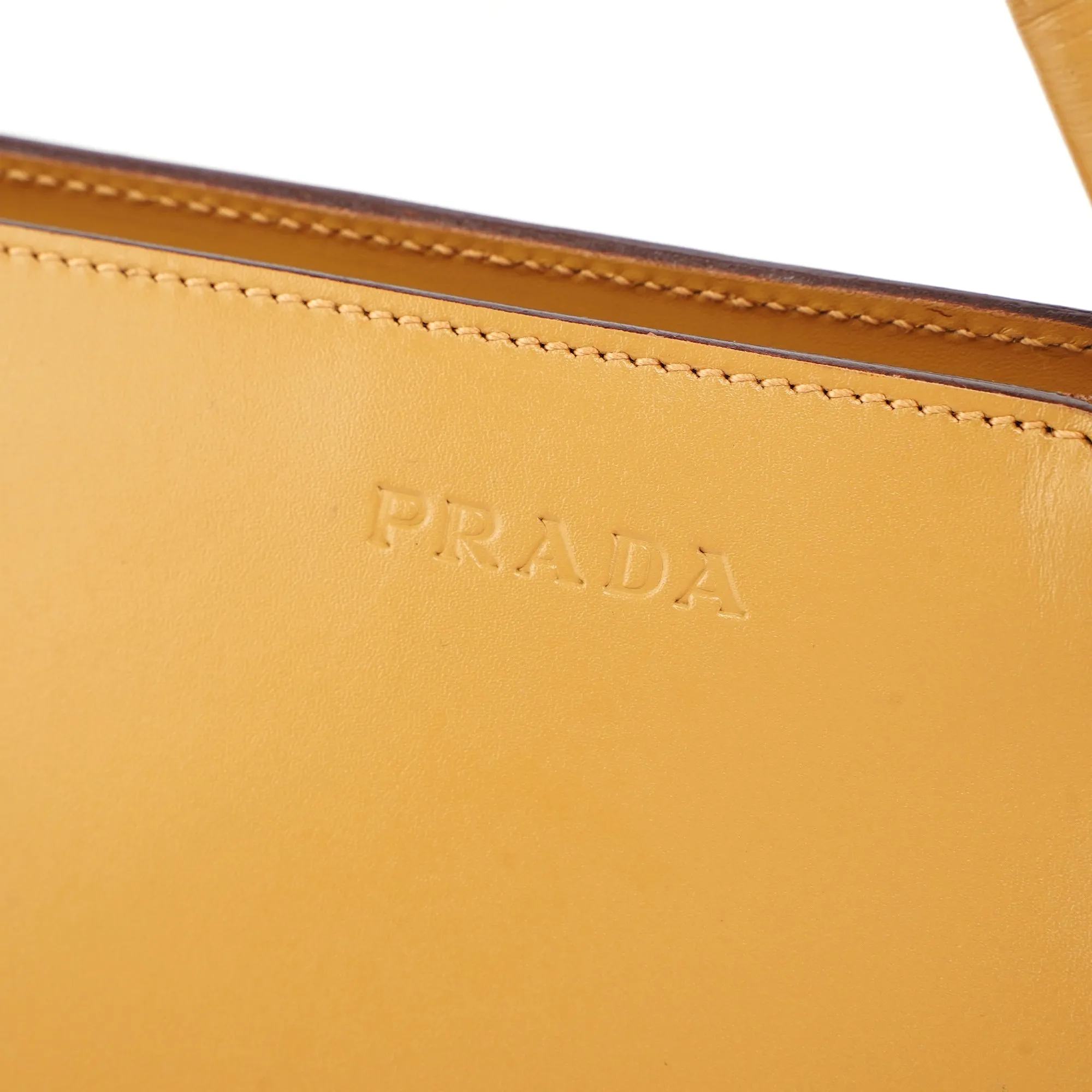 B11028 Yellow Leather Chic Shoulder Bag