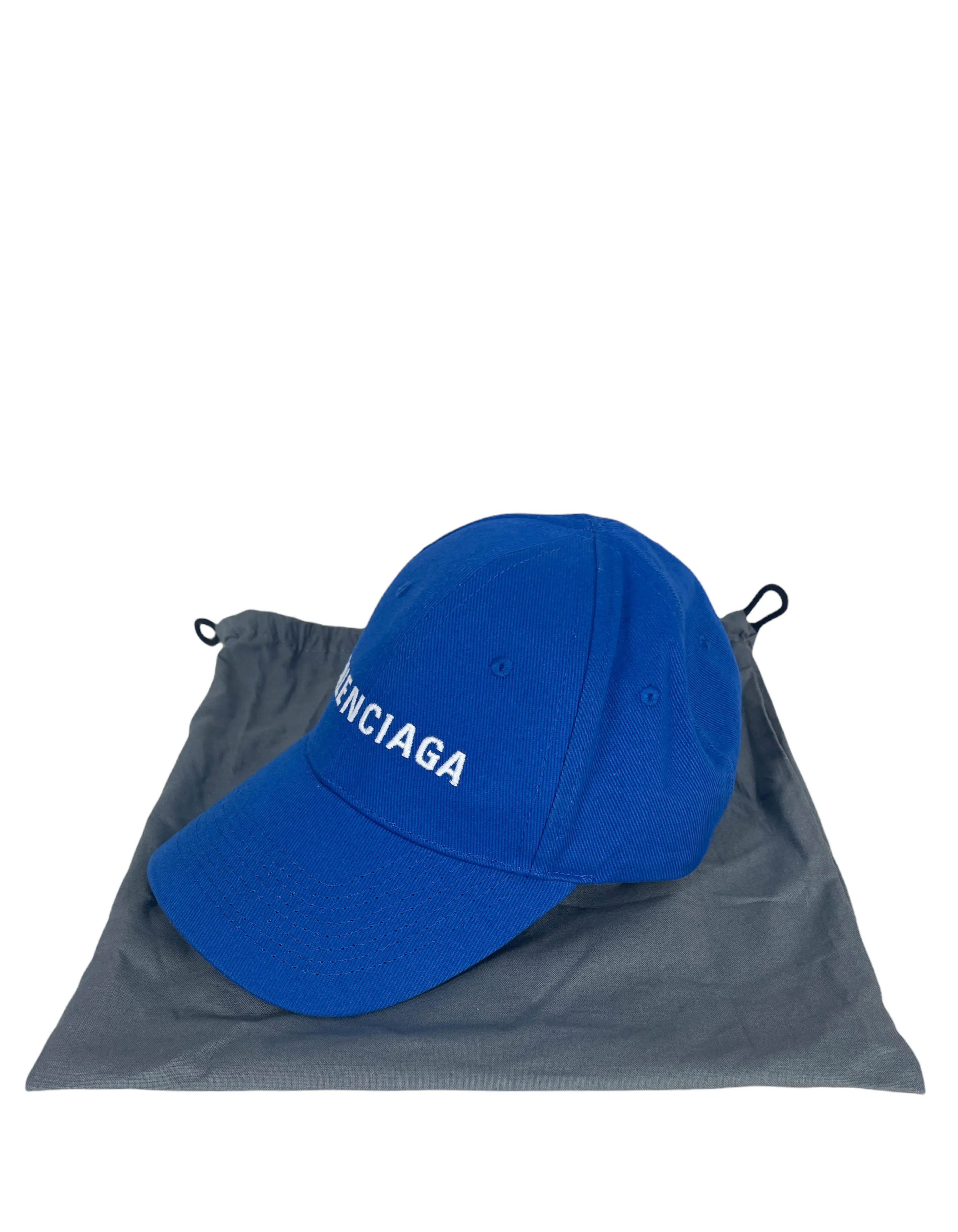 Balenciaga Blue Embroidered Logo Baseball Cap sz L