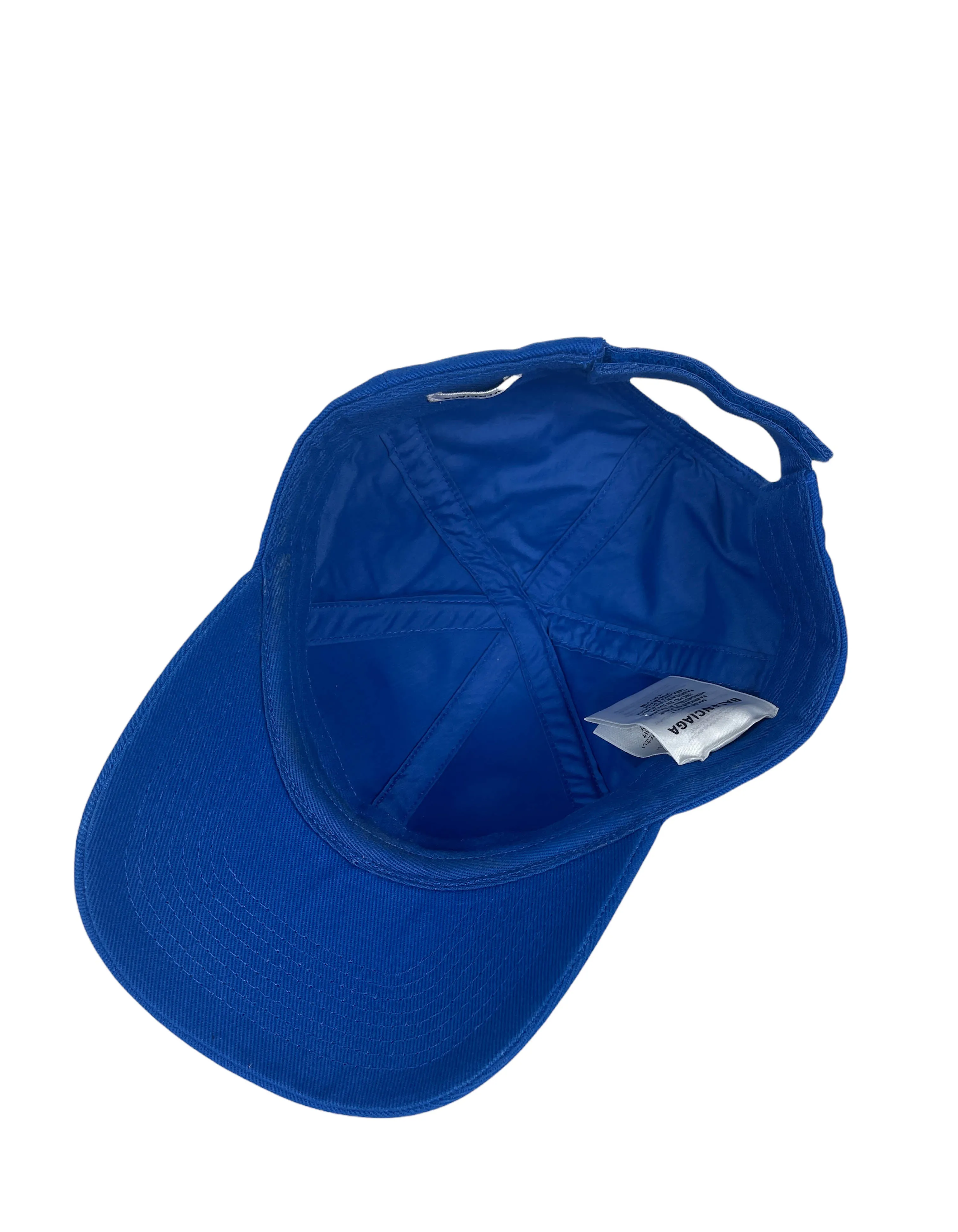 Balenciaga Blue Embroidered Logo Baseball Cap sz L