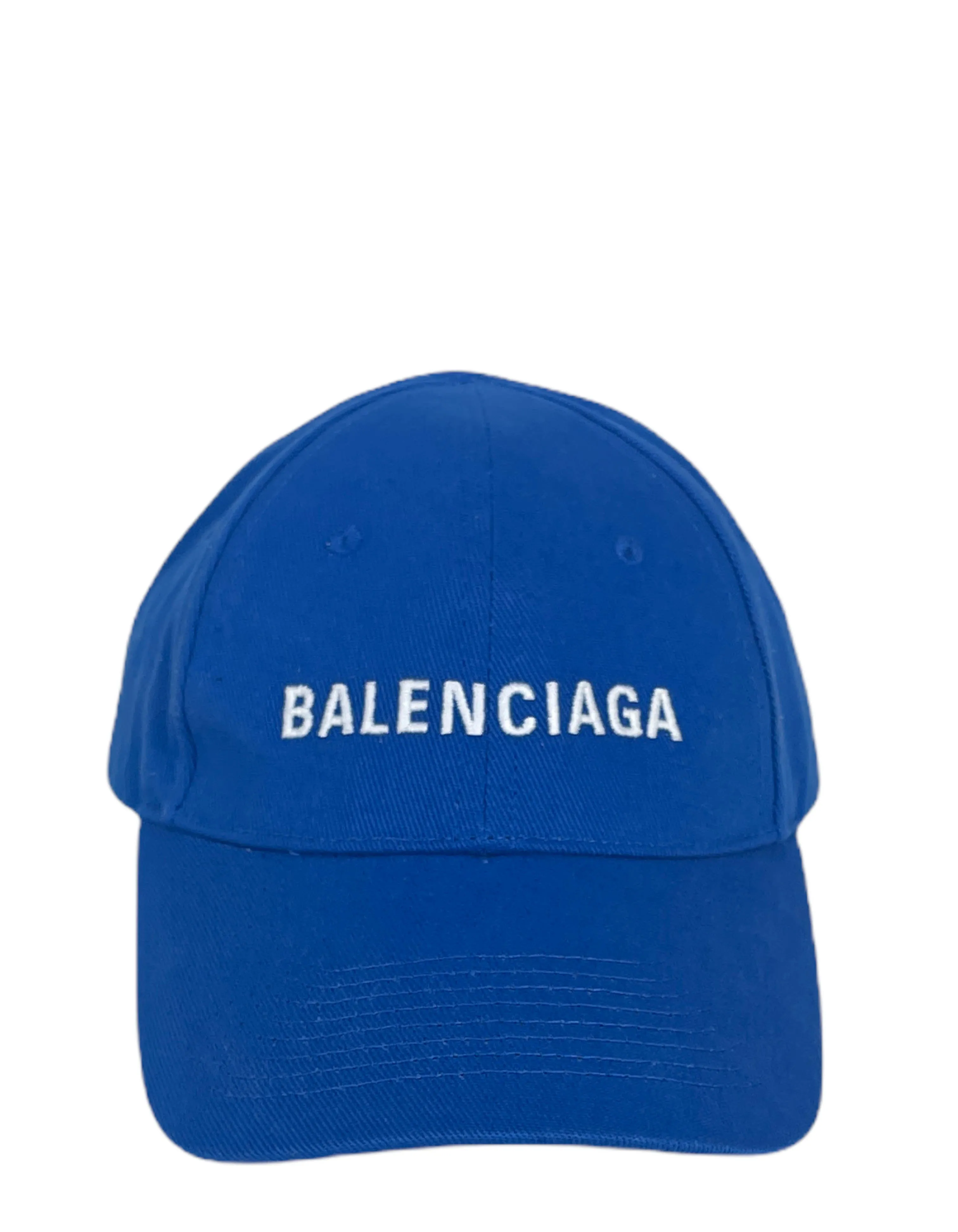 Balenciaga Blue Embroidered Logo Baseball Cap sz L