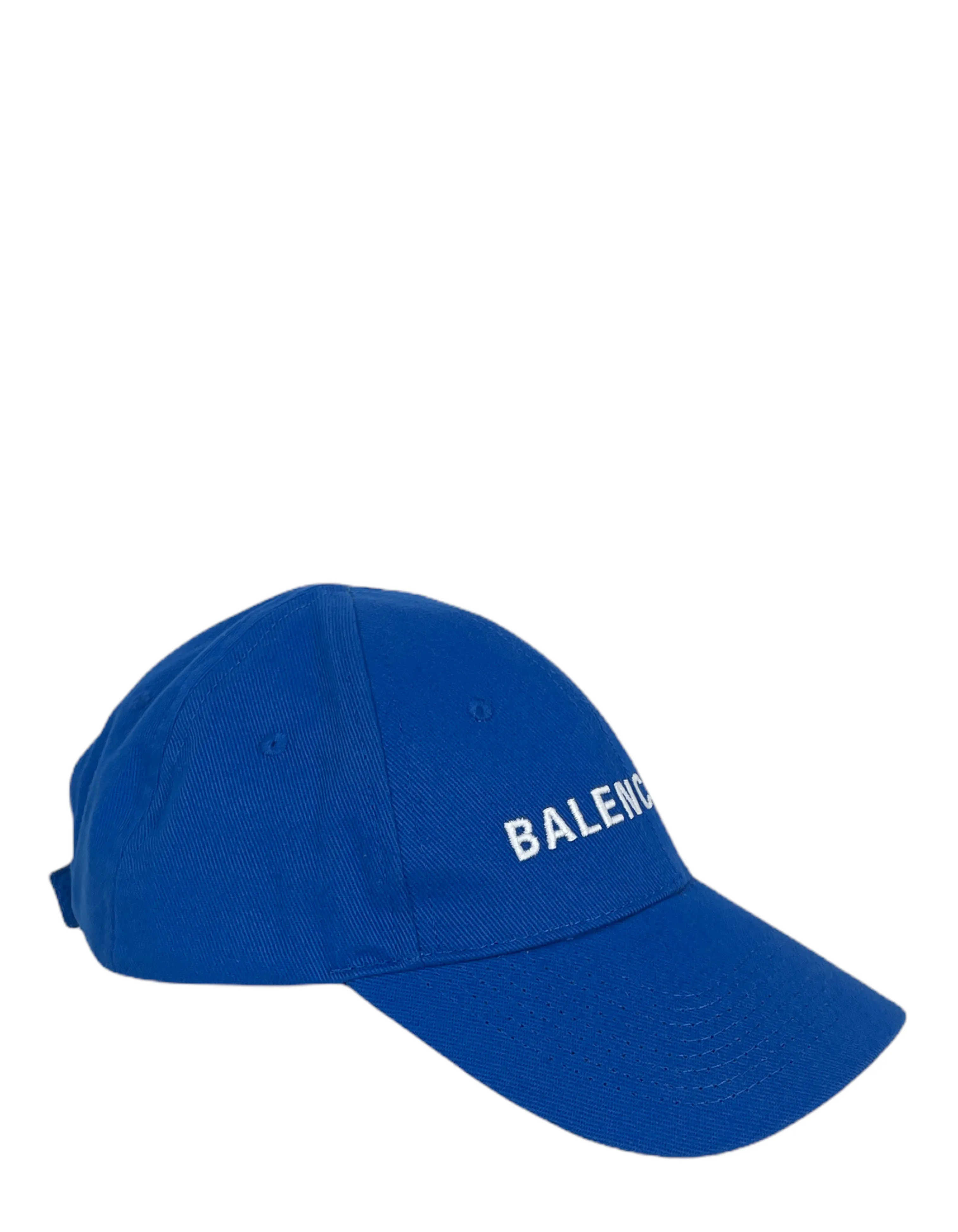 Balenciaga Blue Embroidered Logo Baseball Cap sz L