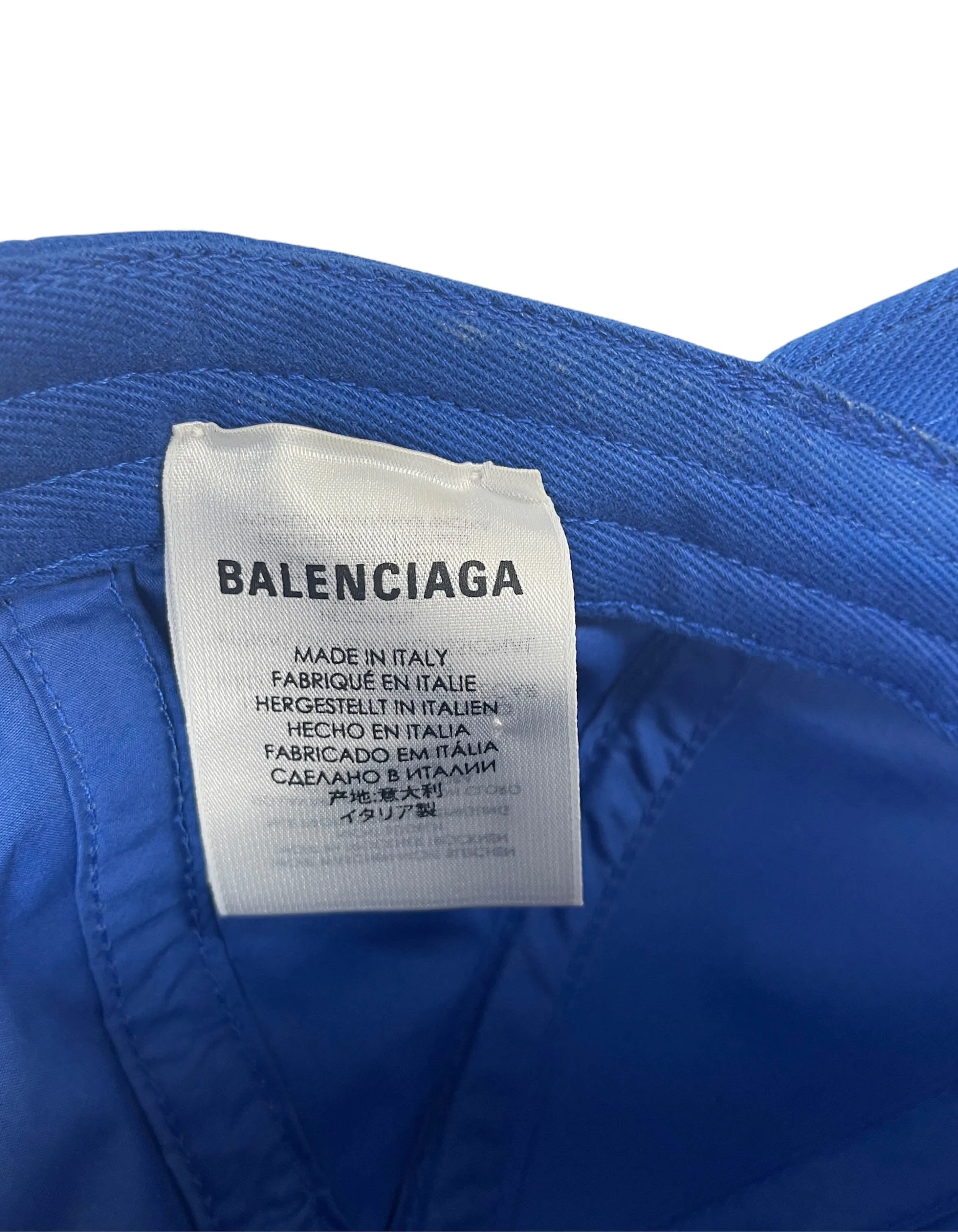 Balenciaga Blue Embroidered Logo Baseball Cap sz L