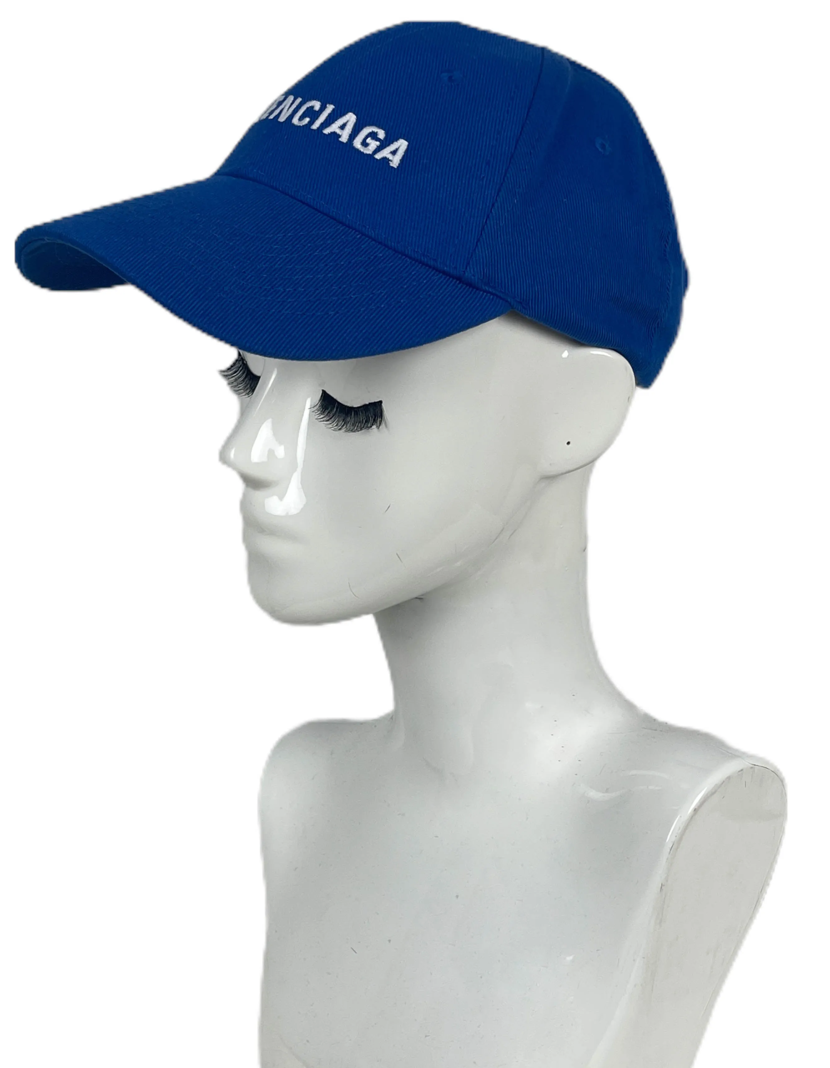 Balenciaga Blue Embroidered Logo Baseball Cap sz L