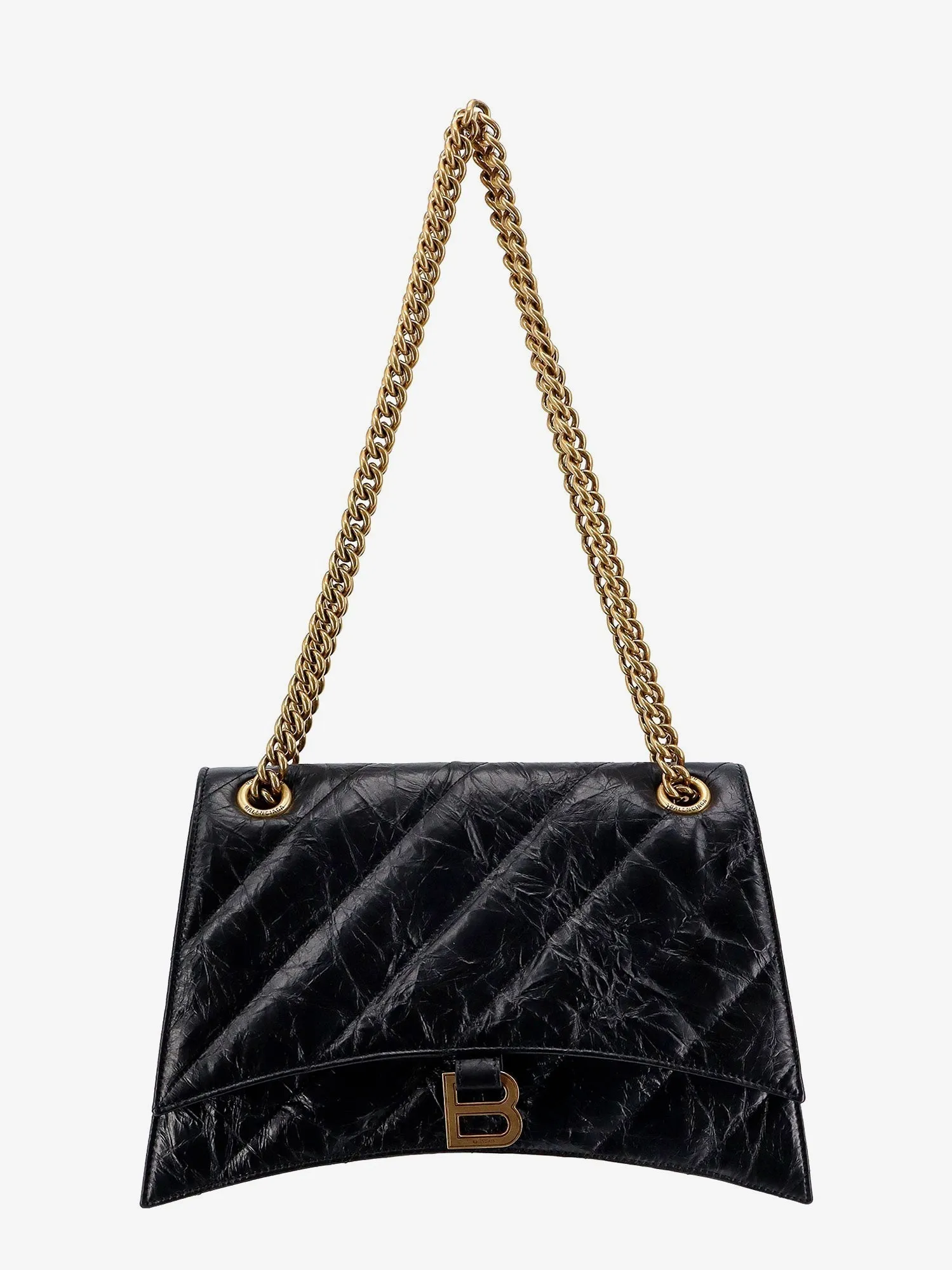 Balenciaga Matelassé Leather Shoulder Bag With Frontal Monogram