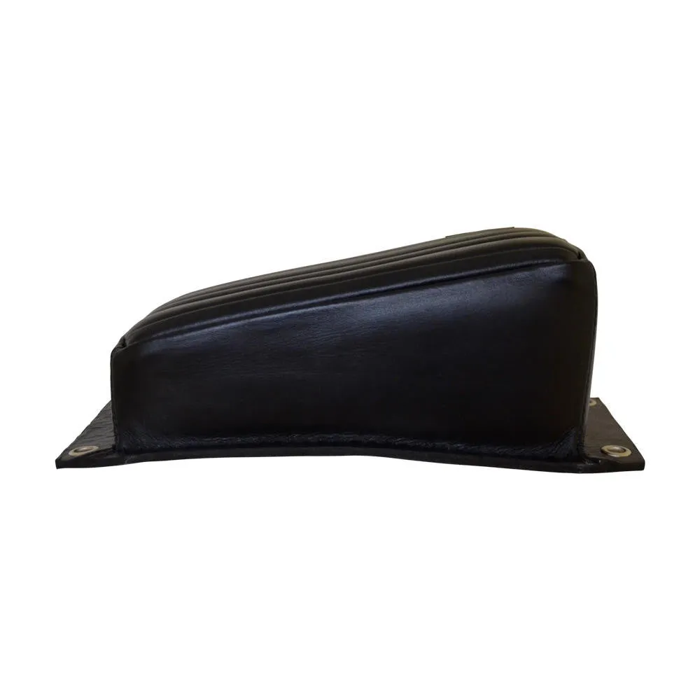 Bates Style Pillion Pad - Black Leather - Tuck N Roll