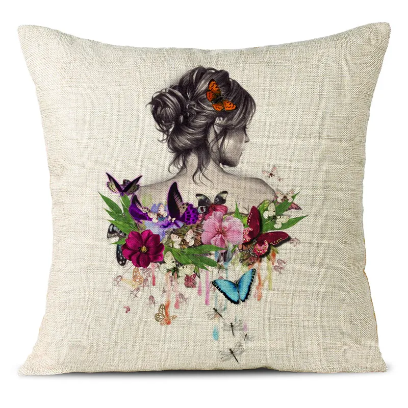 Beautiful Butterfly Linen Pillowcase