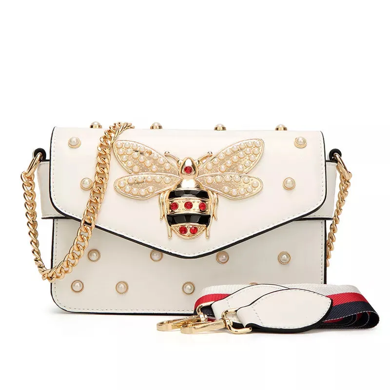 Bee Pearl Crossbody Bags For Women 2021 Chains Bee Luxury Handbags Designer Famous Brand Shoulder Bag Hand Sac A Main Female
