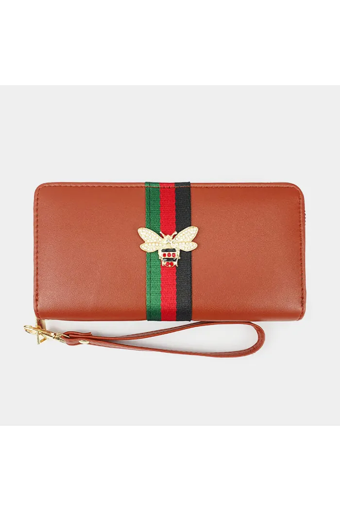 Bee Striped Wristlet