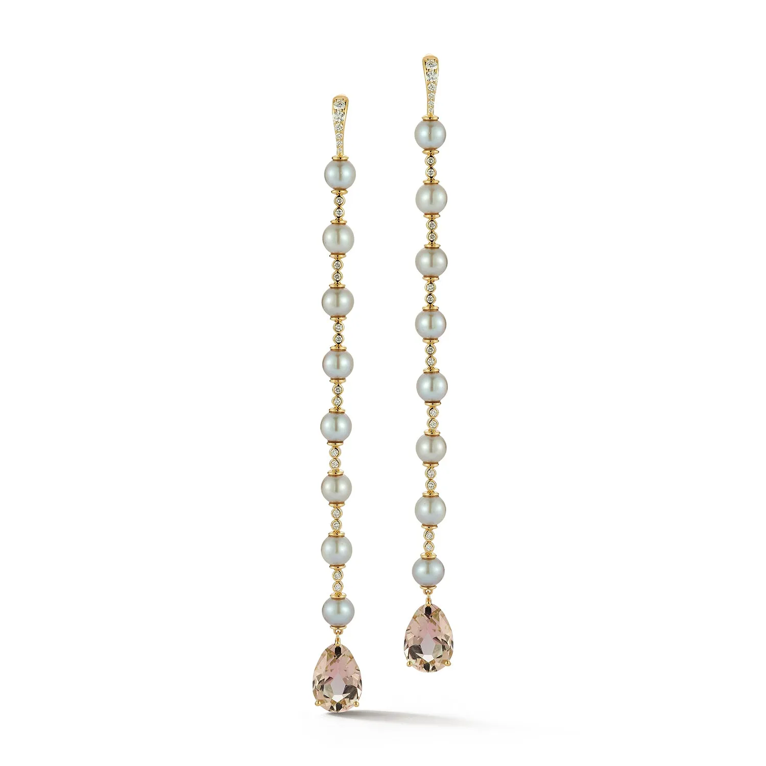 Bi-color Tourmaline Shoulder Duster Earrings