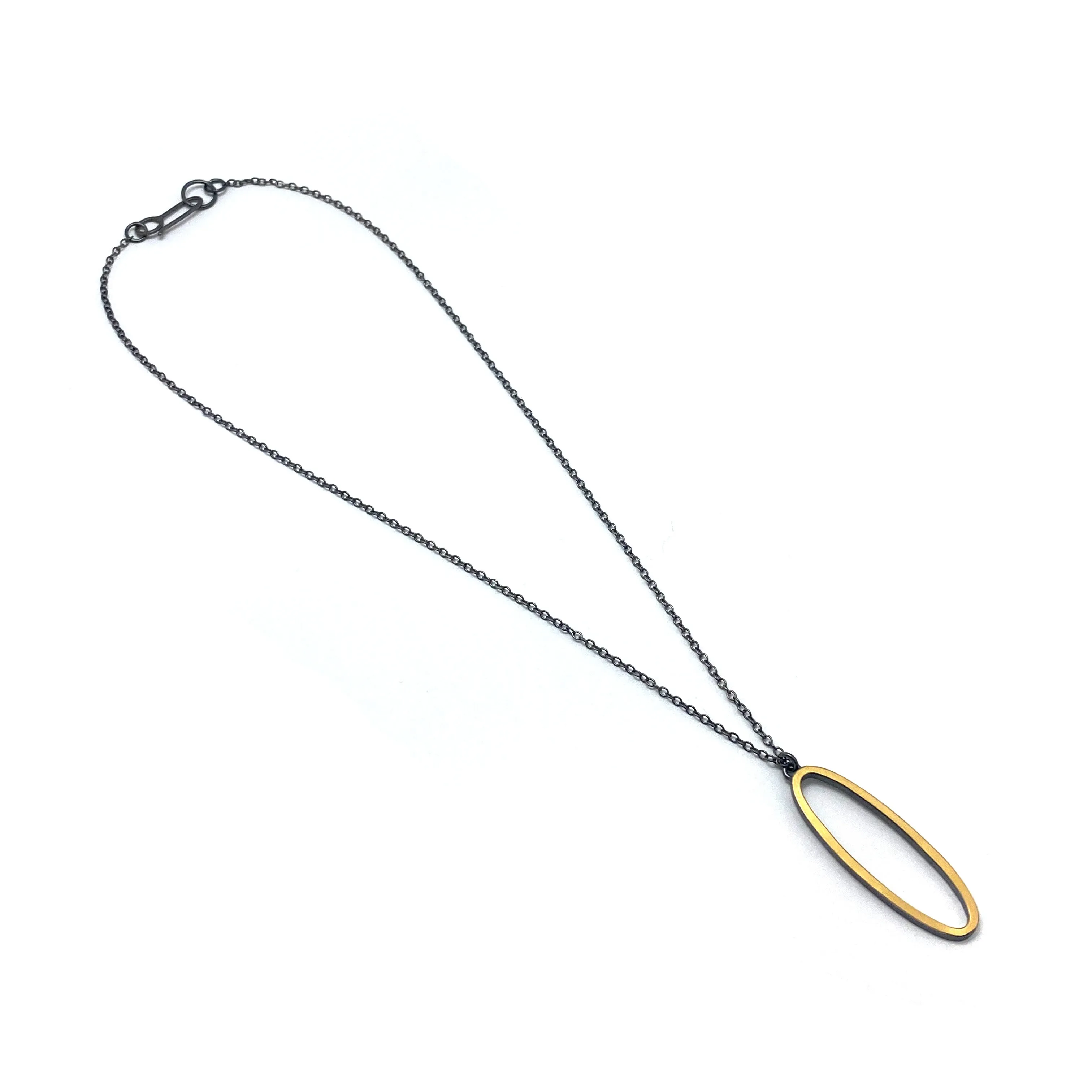 Bi-Metal Open Oval Pendant