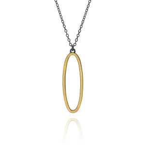 Bi-Metal Open Oval Pendant