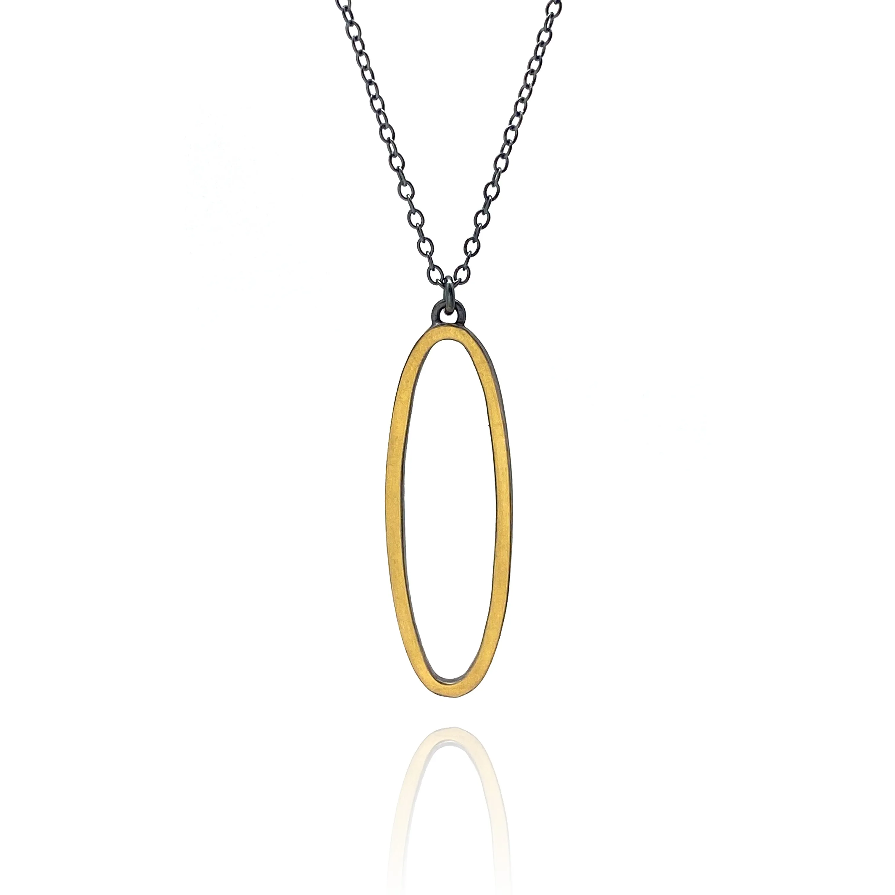 Bi-Metal Open Oval Pendant