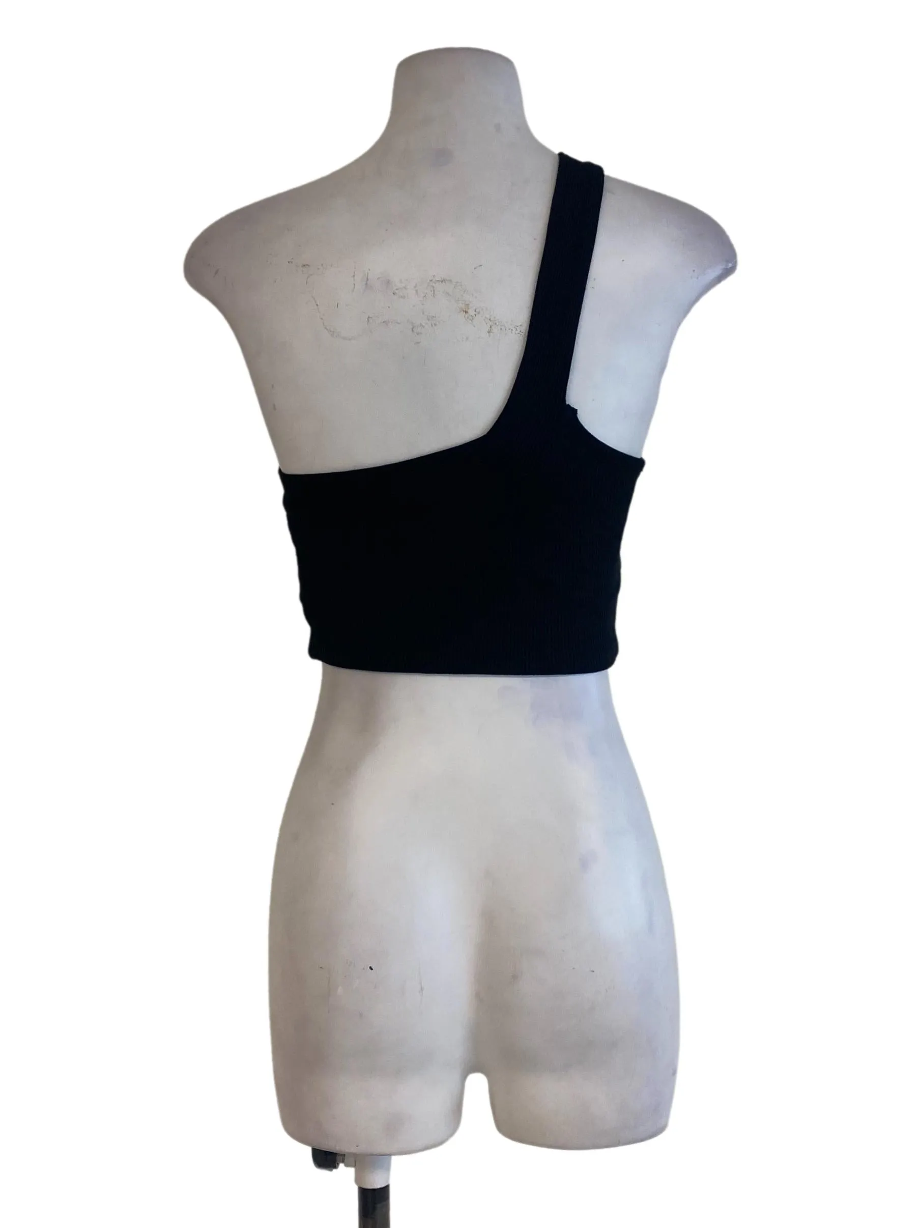 Black One Shoulder Strap Top