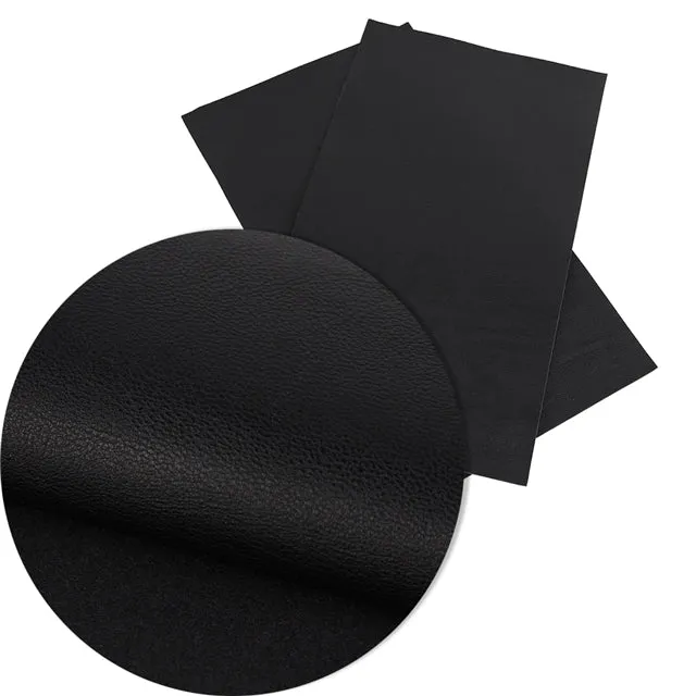 Black Pebble Grain Litchi Faux Leather Craft Fabric Sheets ~ 0.96mm