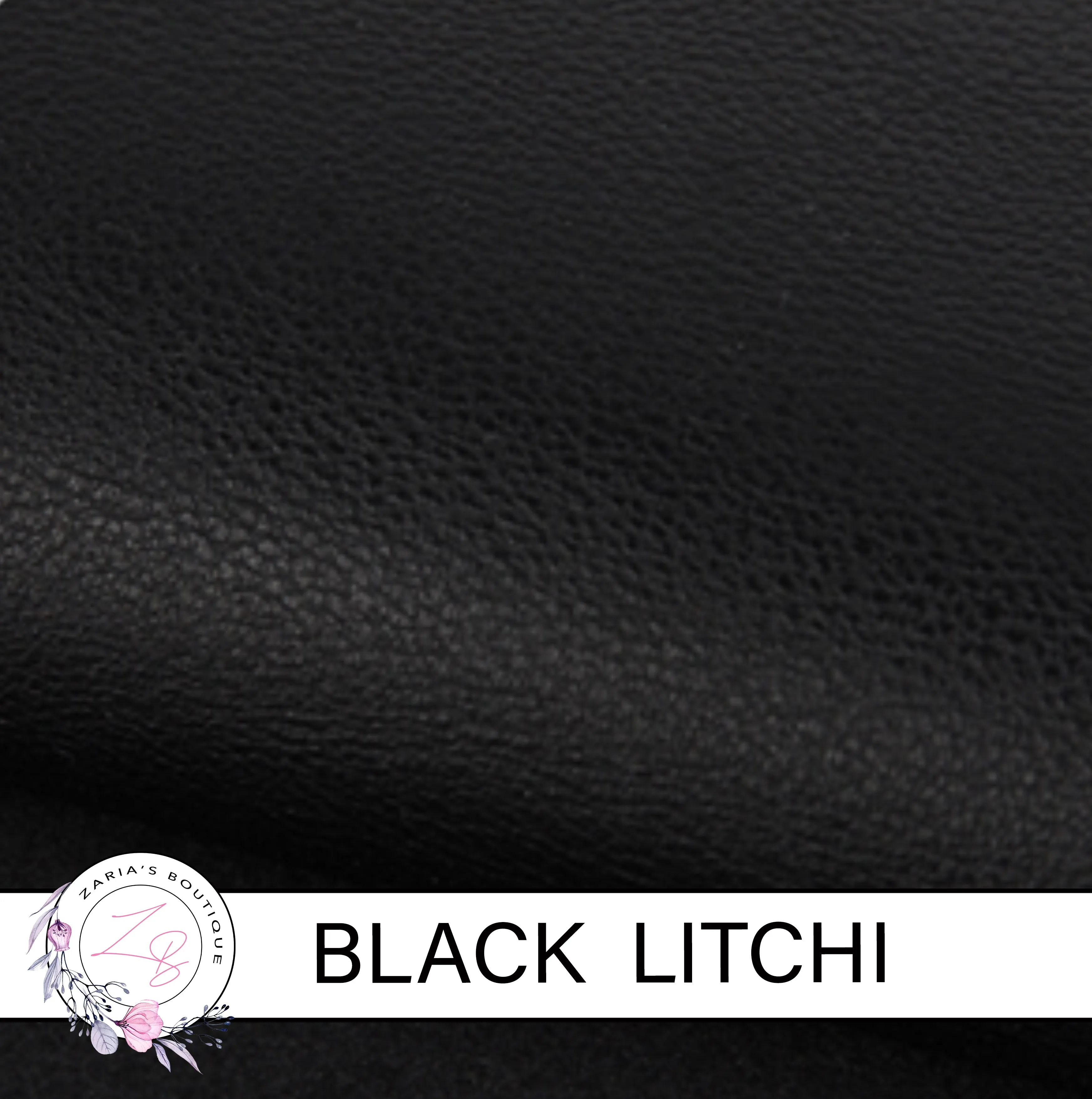 Black Pebble Grain Litchi Faux Leather Craft Fabric Sheets ~ 0.96mm