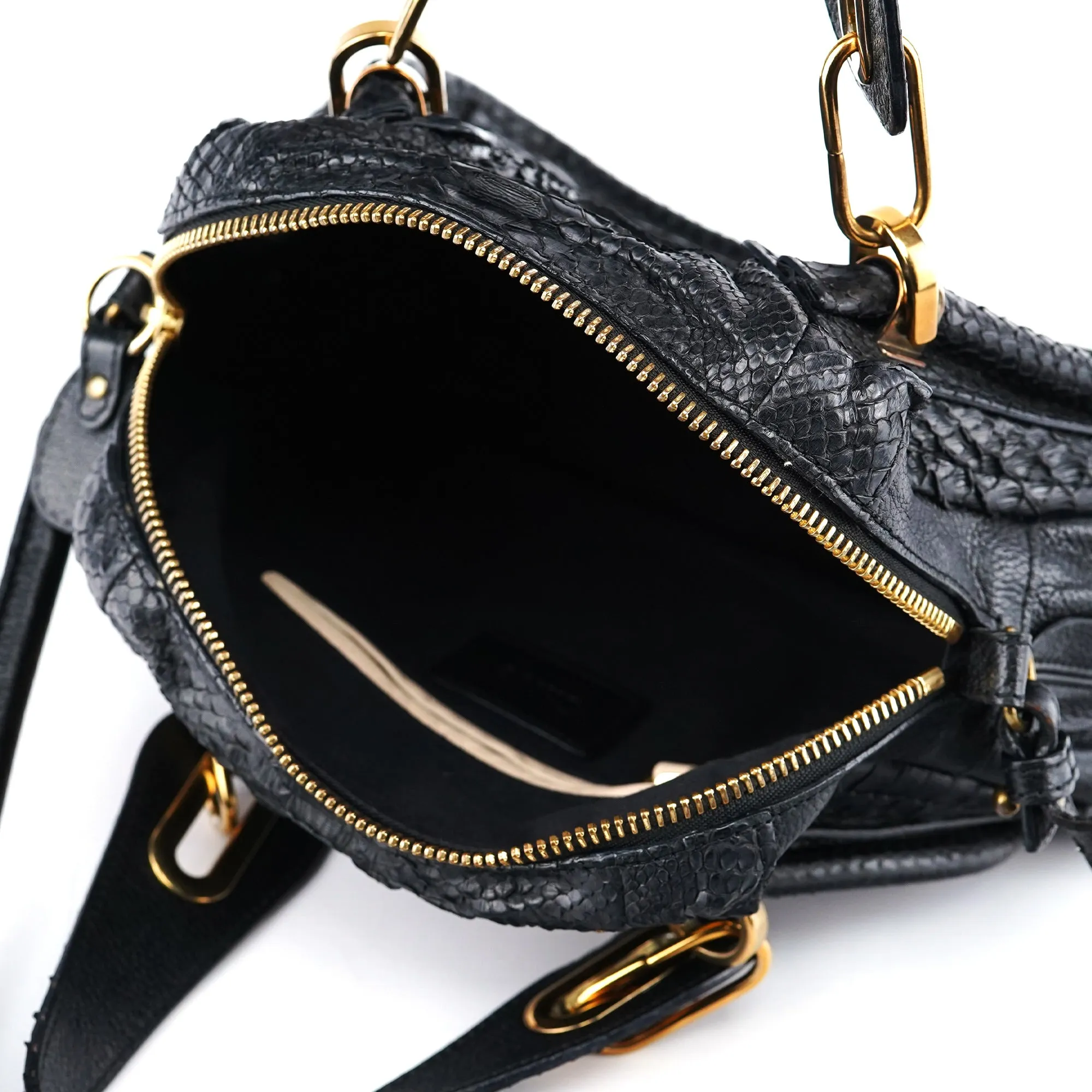 Black Python Paraty 2-Way Shoulder Bag