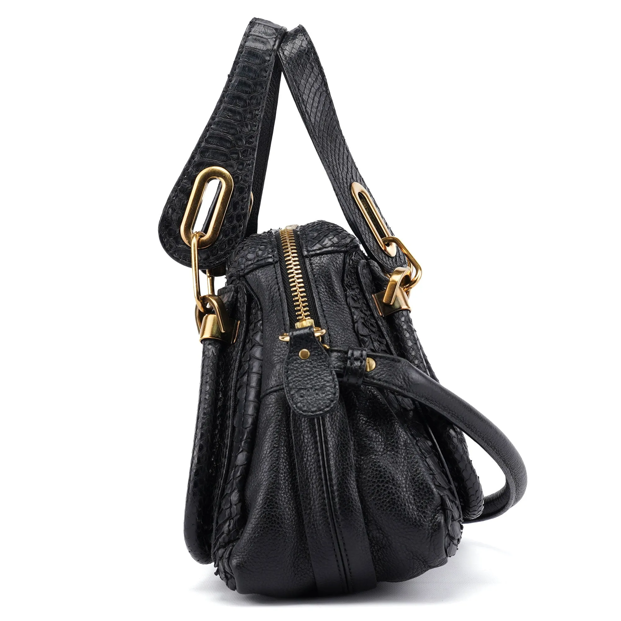Black Python Paraty 2-Way Shoulder Bag
