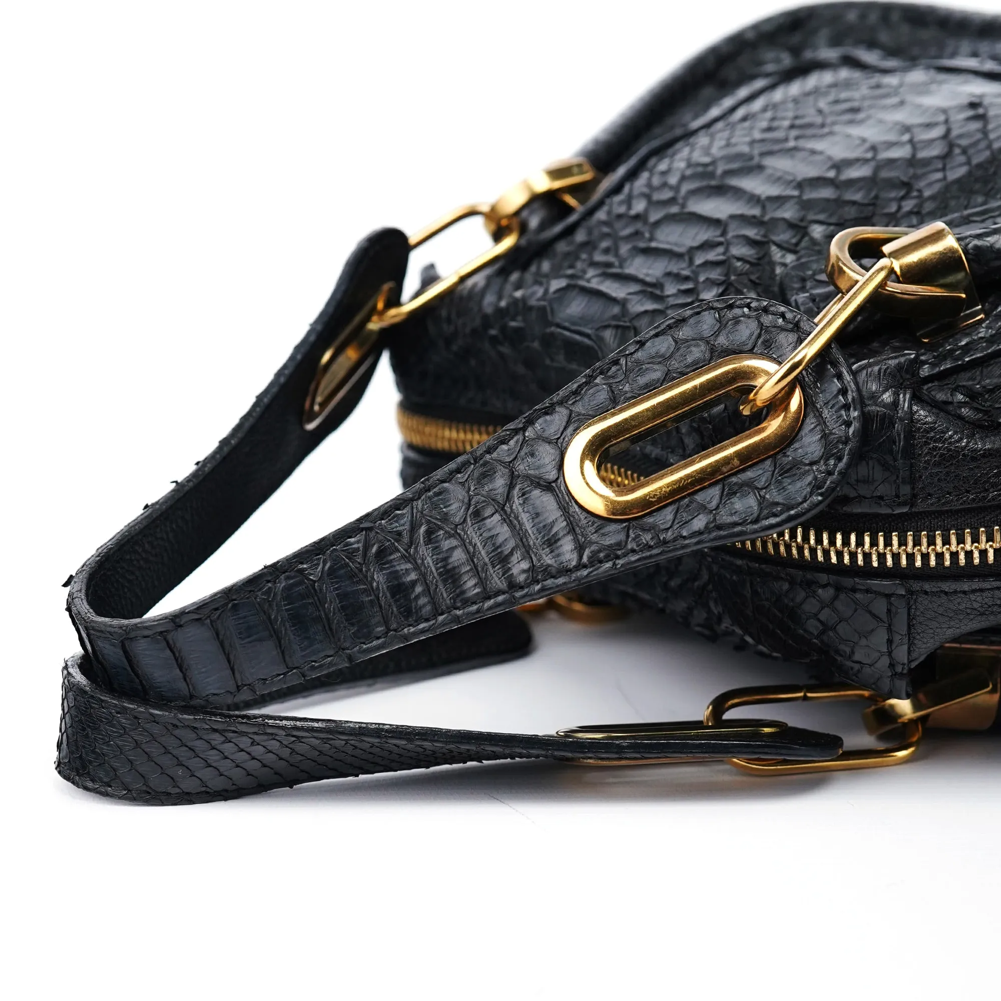 Black Python Paraty 2-Way Shoulder Bag