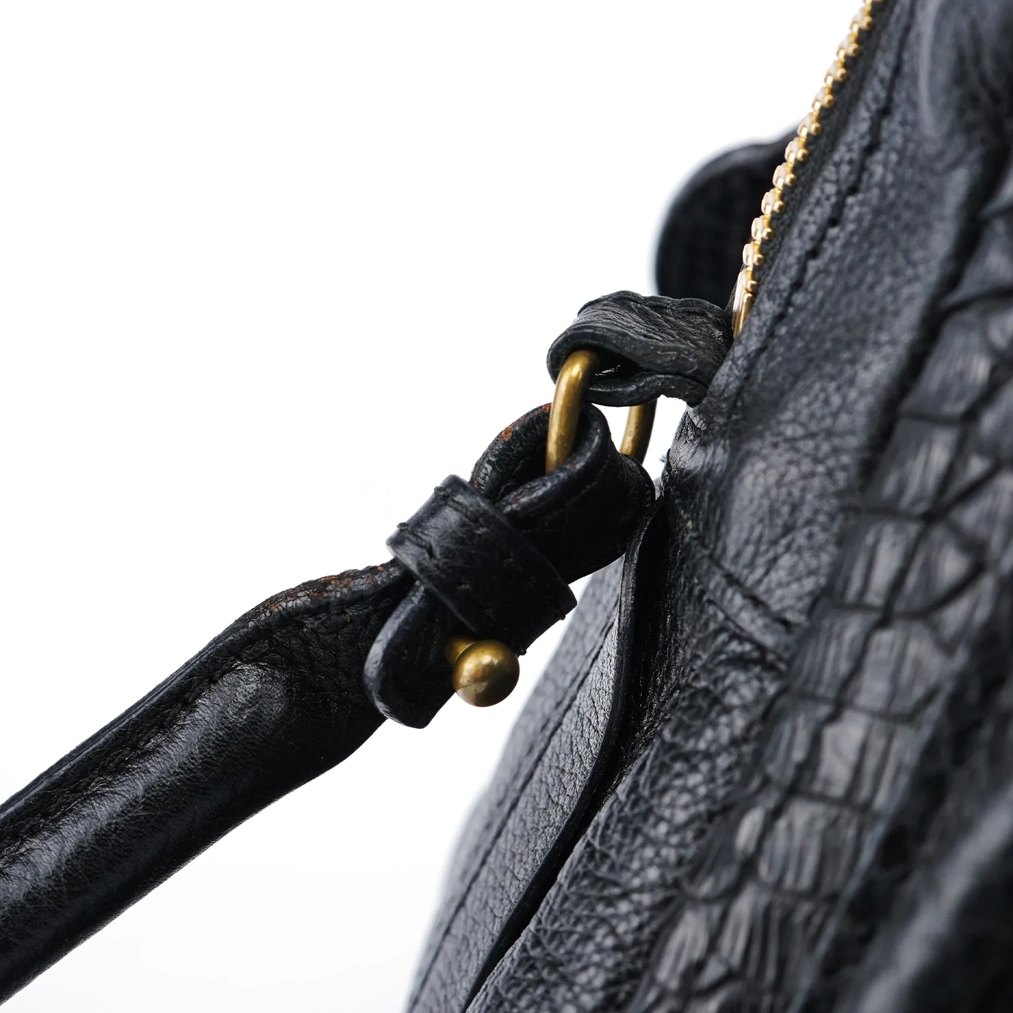 Black Python Paraty 2-Way Shoulder Bag