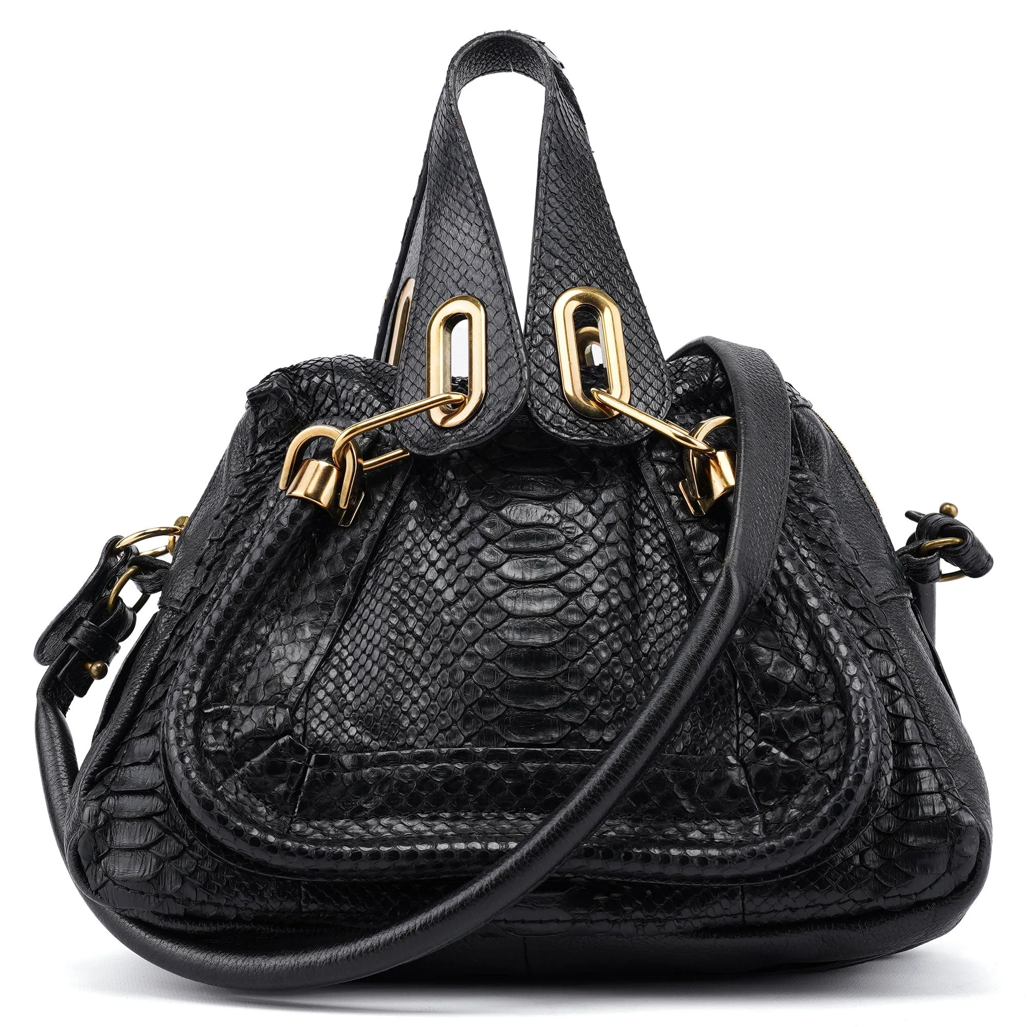 Black Python Paraty 2-Way Shoulder Bag