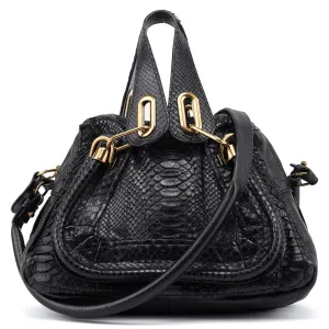 Black Python Paraty 2-Way Shoulder Bag
