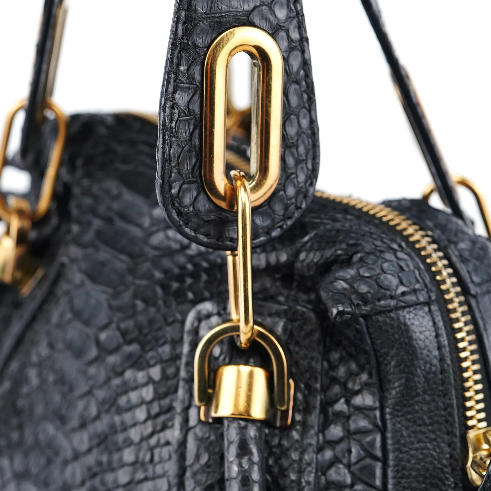 Black Python Paraty 2-Way Shoulder Bag