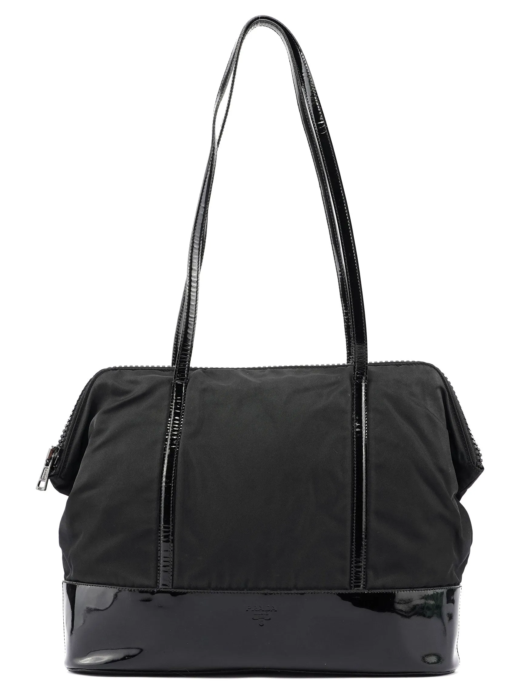 Black Tessuto Spazzolato Tote Bag