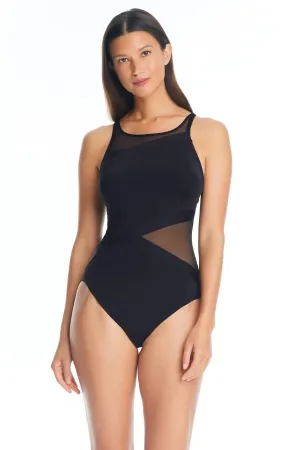 BLEU- WOMEN'S MESH ONE PIECE