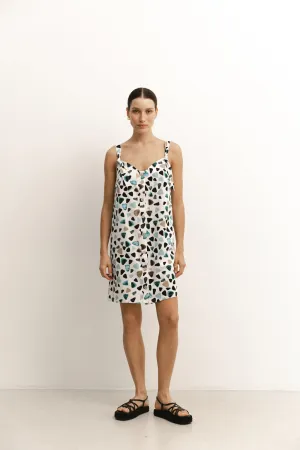 Blue dress with adjustable straps