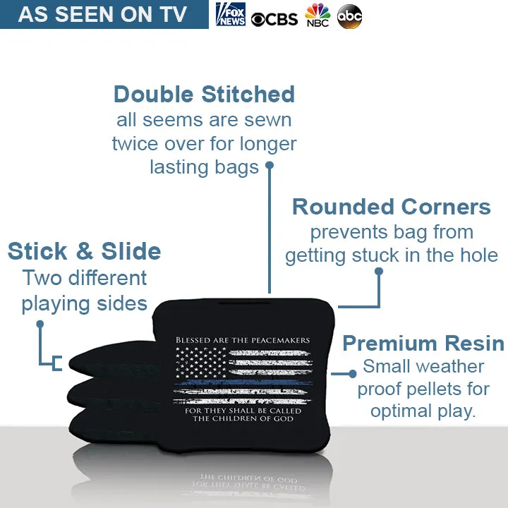 Blue Line Peacemakers Cornhole Bags