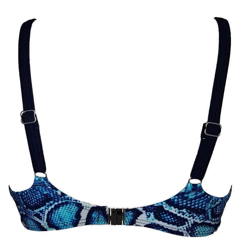 Blue snake print Deep Cup Bikini Bra