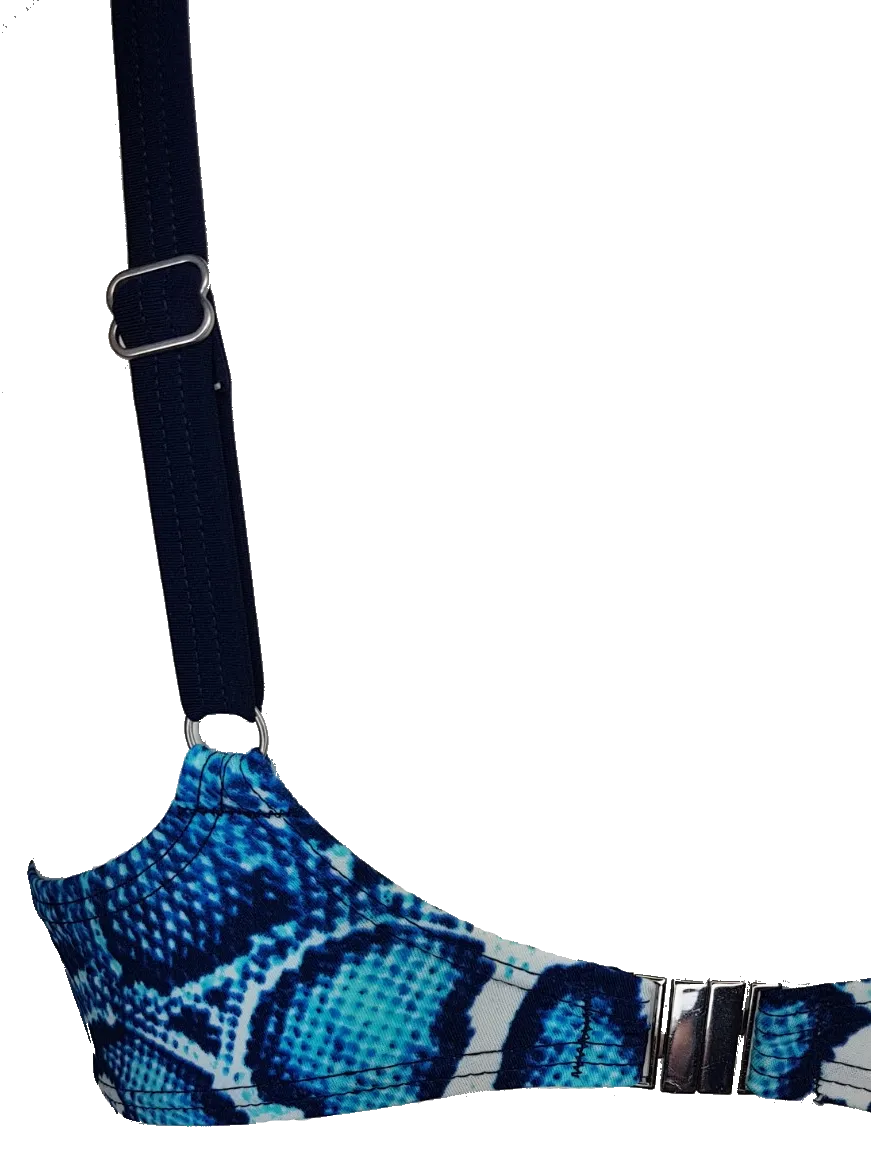 Blue snake print Deep Cup Bikini Bra
