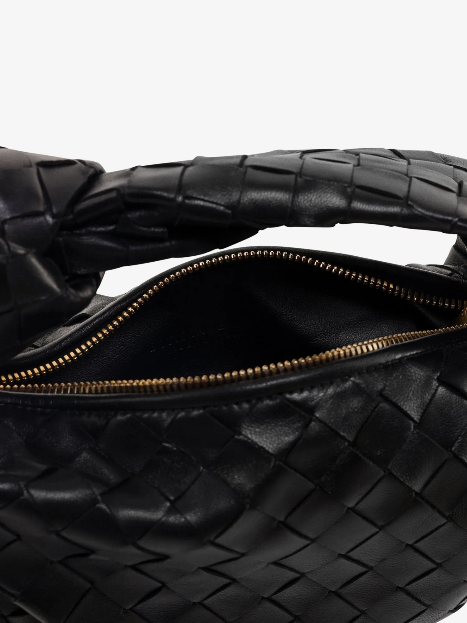 Bottega Veneta Mini Jodie Leather Handbag With Intrecciato Motif